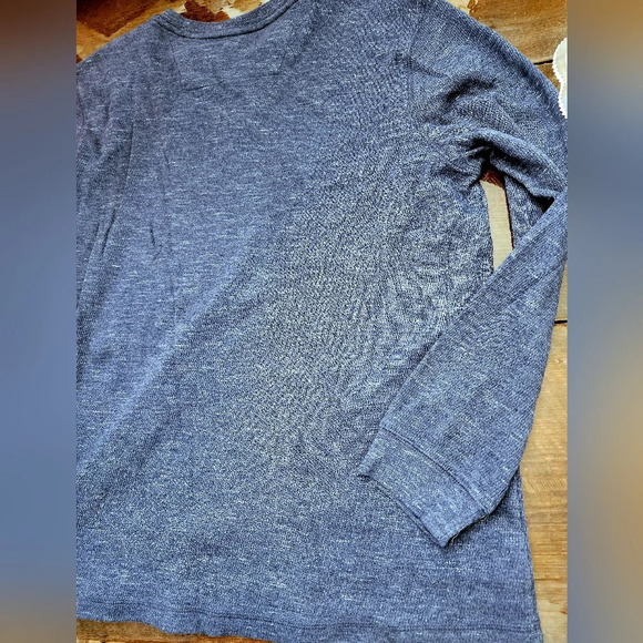 🤴👔 NWOT Men's Long sleeve henly thermal Dark Navy shirt in XL by George - Picture 2 of 10